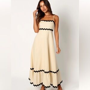 Yana Maxi Dress - Cream Black